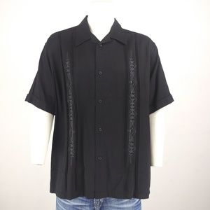 Black Cubavera men's short sleeve shirt